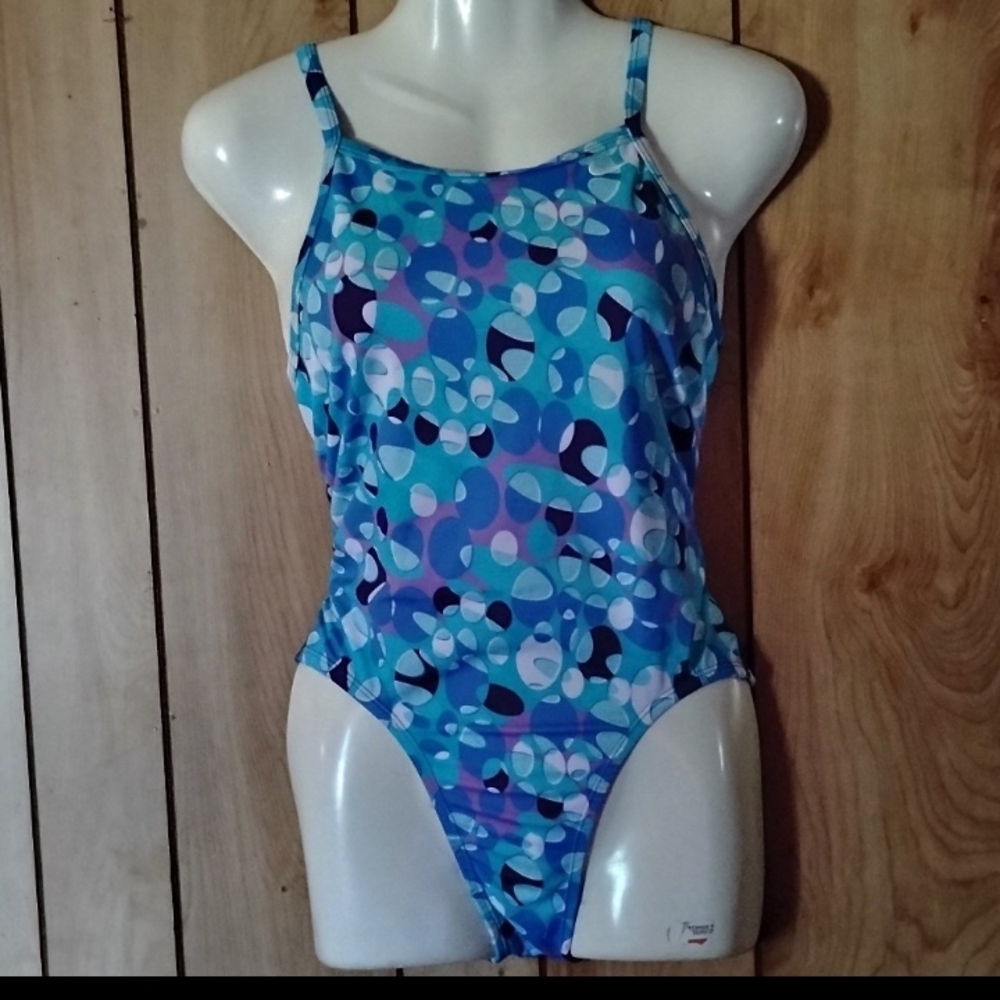 Nike Blue and Purple Women's One Piece Swimsuit